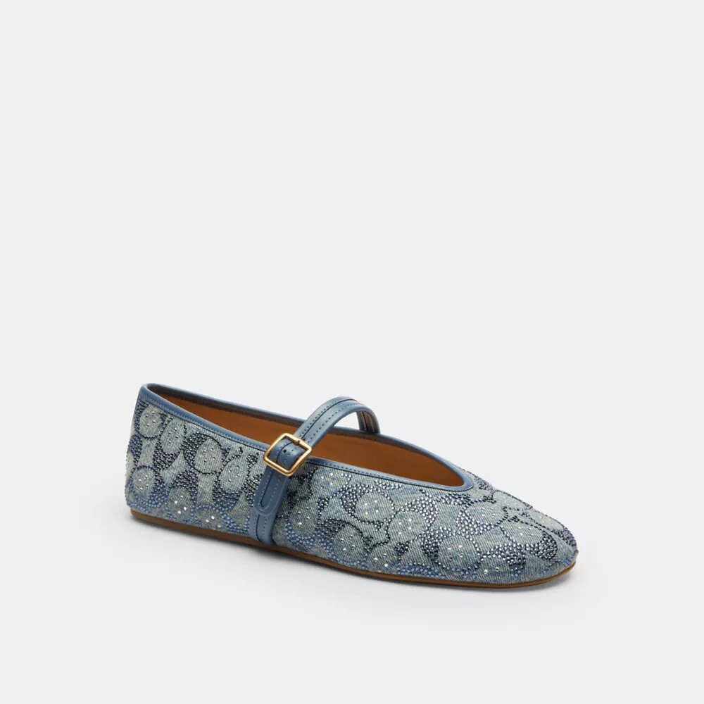 Mary Janes i Crystal Signature Denim