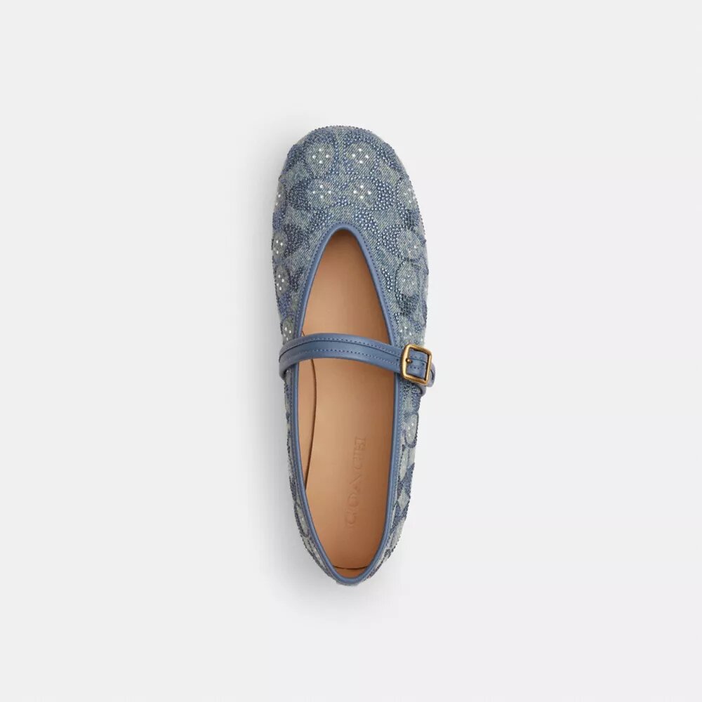 Mary Janes i Crystal Signature Denim