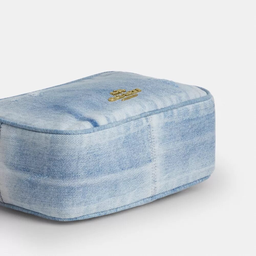 Mini Carey-axelremsväskor i Loved Denim med smycken