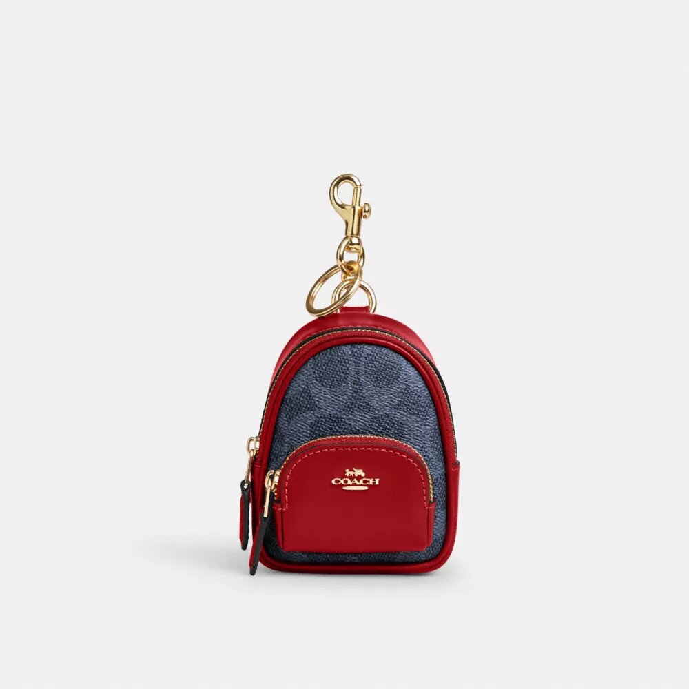Mini Court Backpack-väsksmycke i Signature Canvas