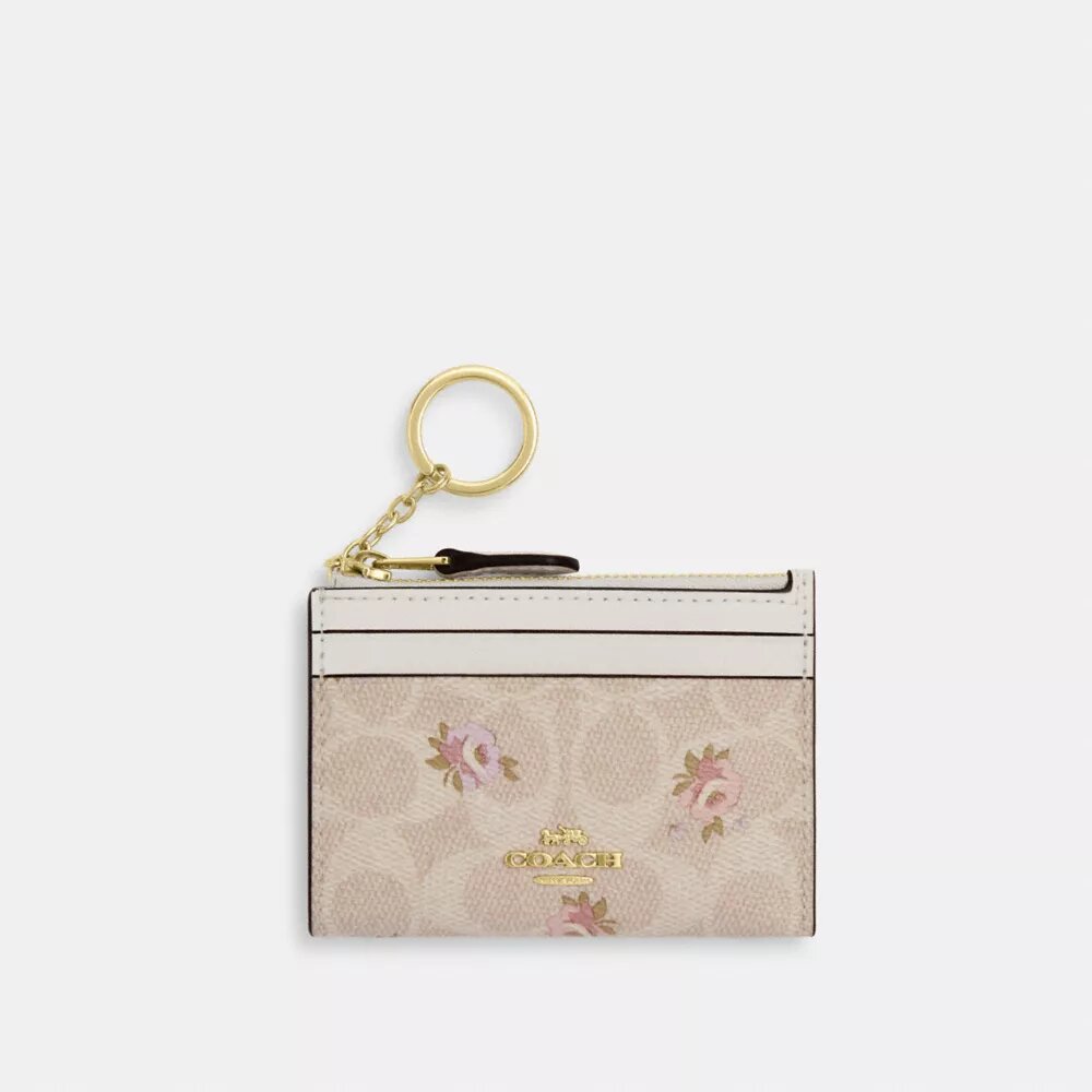 Mini Skinny ID-fodral i Signature Canvas med blommönster