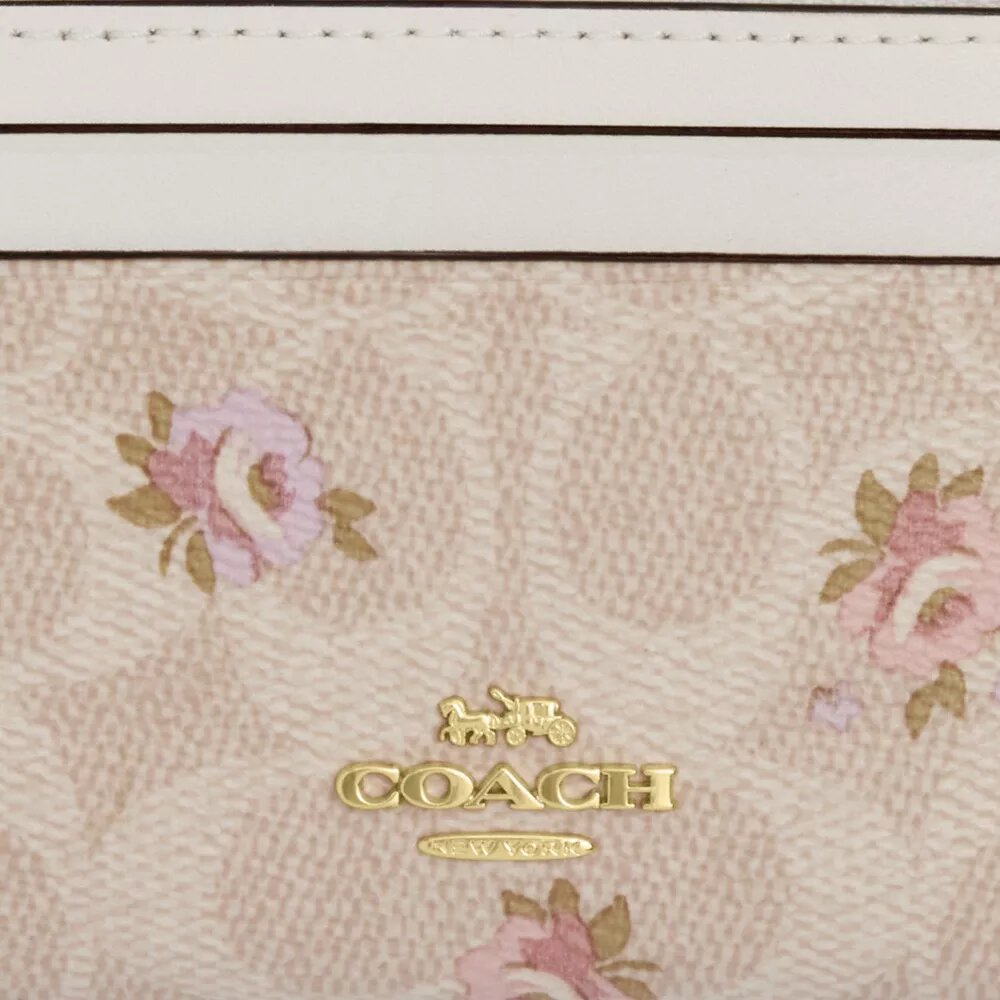 Mini Skinny ID-fodral i Signature Canvas med blommönster