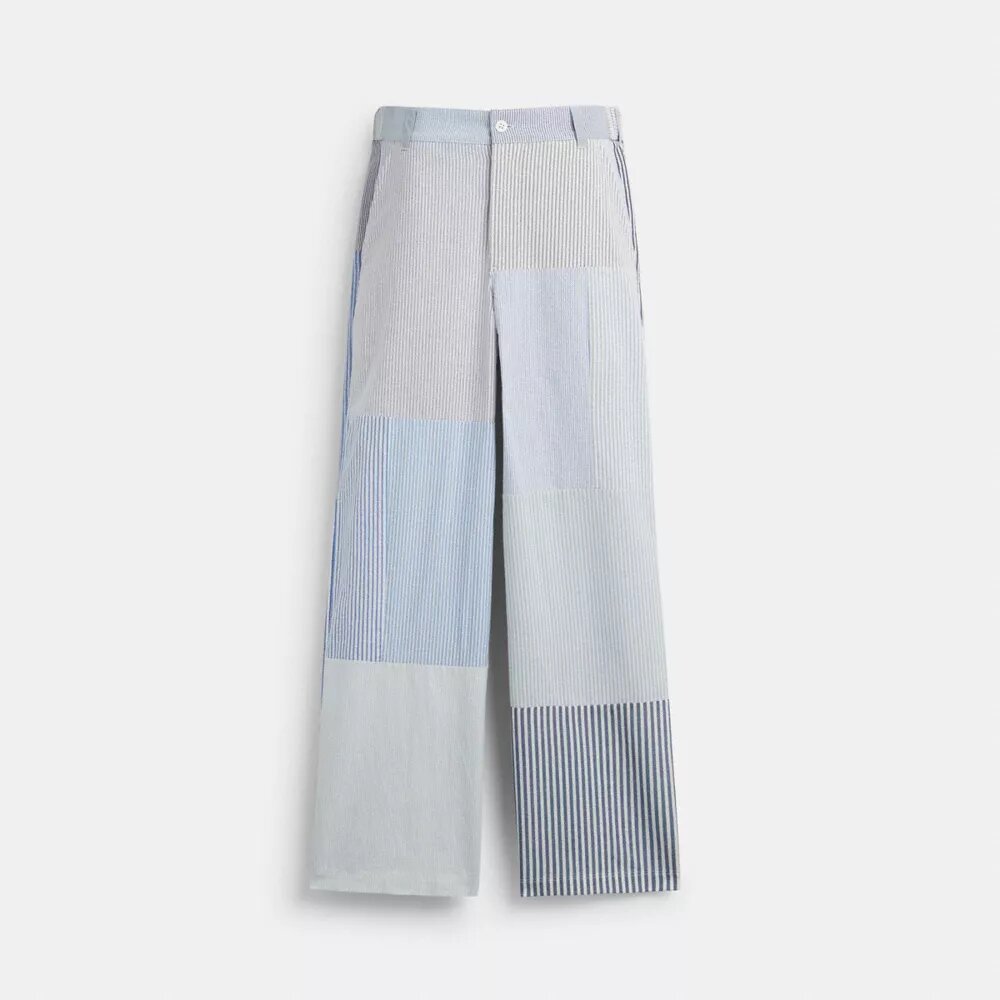 Patchwork-randiga byxor