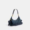 Pocket Juliet-väskan 30 i regenererad bomullsdenim med quiltning