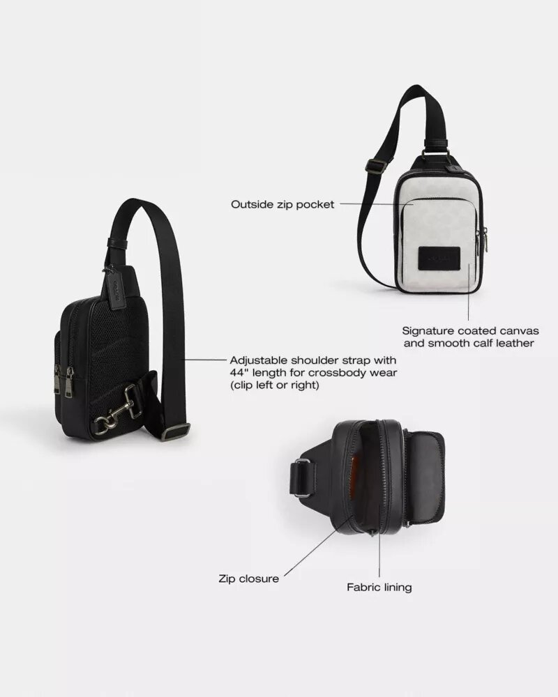 Racer Sling Pack i Signature Canvas