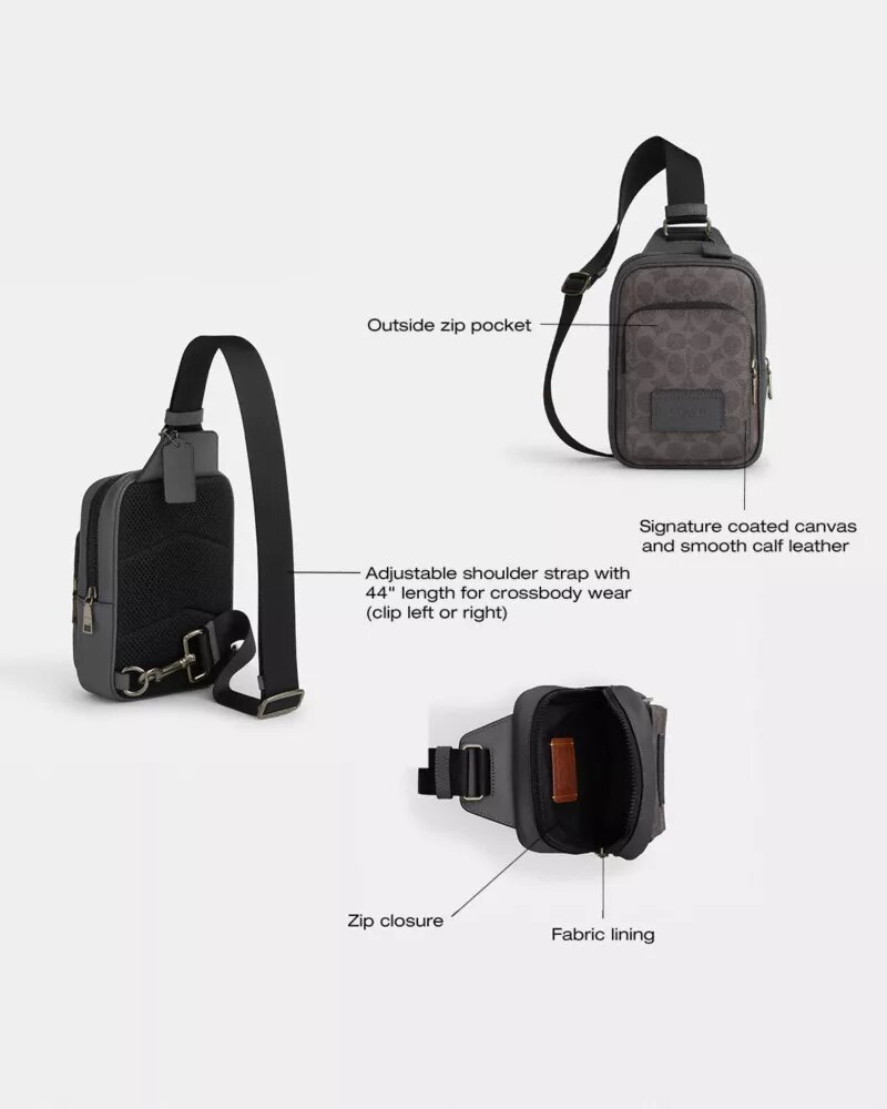 Racer Sling Pack i Signature Canvas