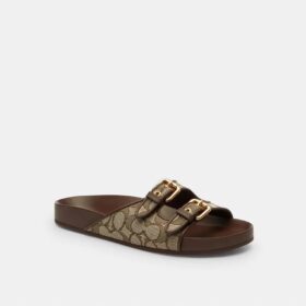Sandaler med två spännen i vårt signaturjacquard
