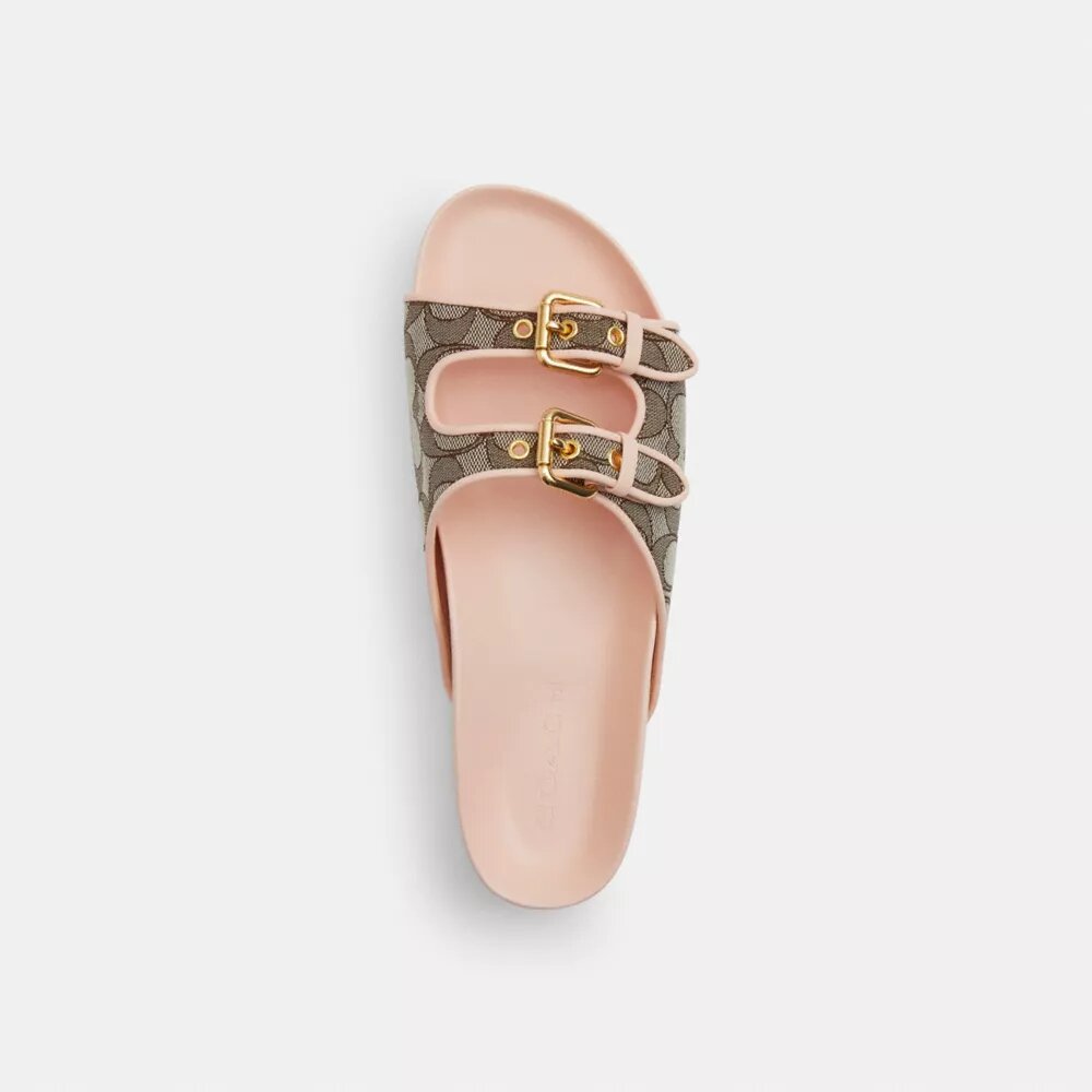 Sandaler med två spännen i vårt signaturjacquard