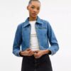 Sculpted C-jackor i krympt denim av ekologisk bomull