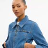 Sculpted C-jackor i krympt denim av ekologisk bomull