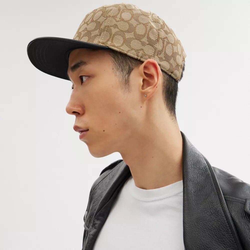 Signature Jacquard-hatt med platt brätte