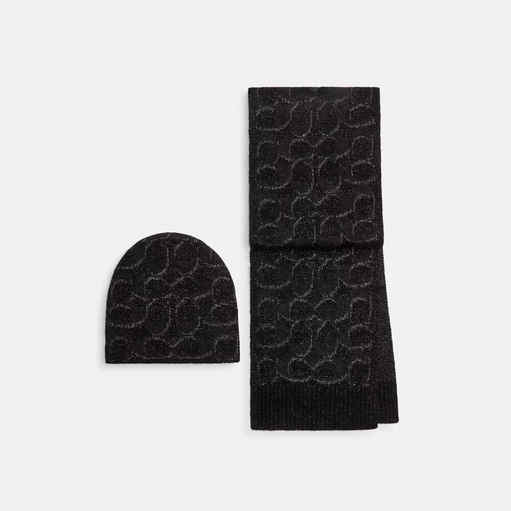 Signature-presentpaket med metallic-mössa och halsduk