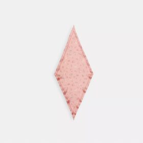 Silkescarf med diamantmönster och blommigt tryck