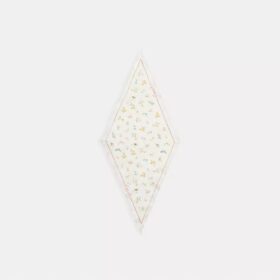 Silkescarf med diamantmönster och blommigt tryck