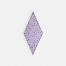 Silkescarf med diamantmönster och blommigt tryck