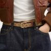 Skärp med C-spänne i selestil, 25 mm
