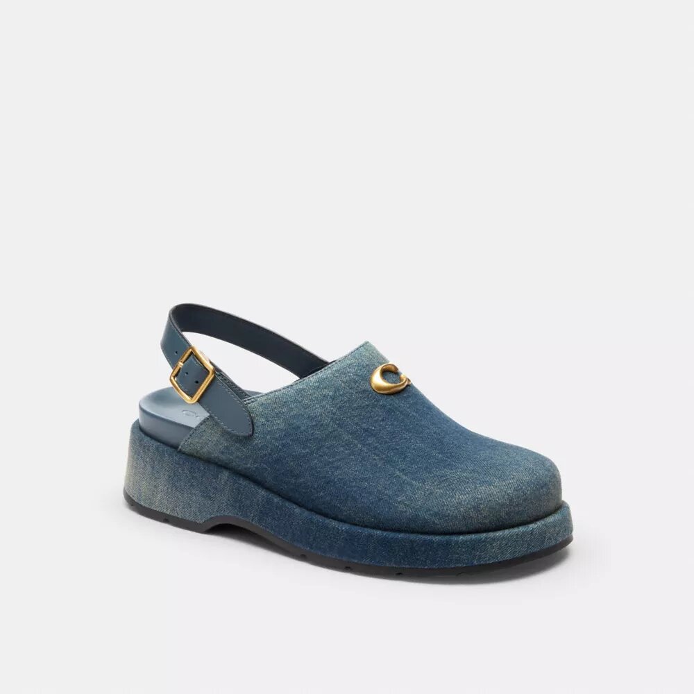 Skulpterad Platåclog i sliten denim