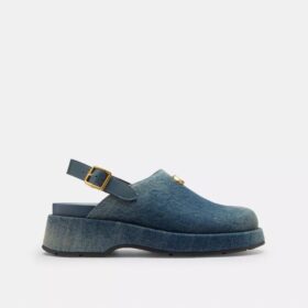 Skulpterad Platåclog i sliten denim