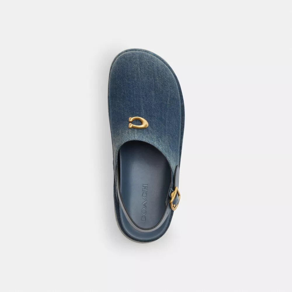 Skulpterad Platåclog i sliten denim