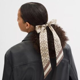 Smal silkescarf med signaturmönster