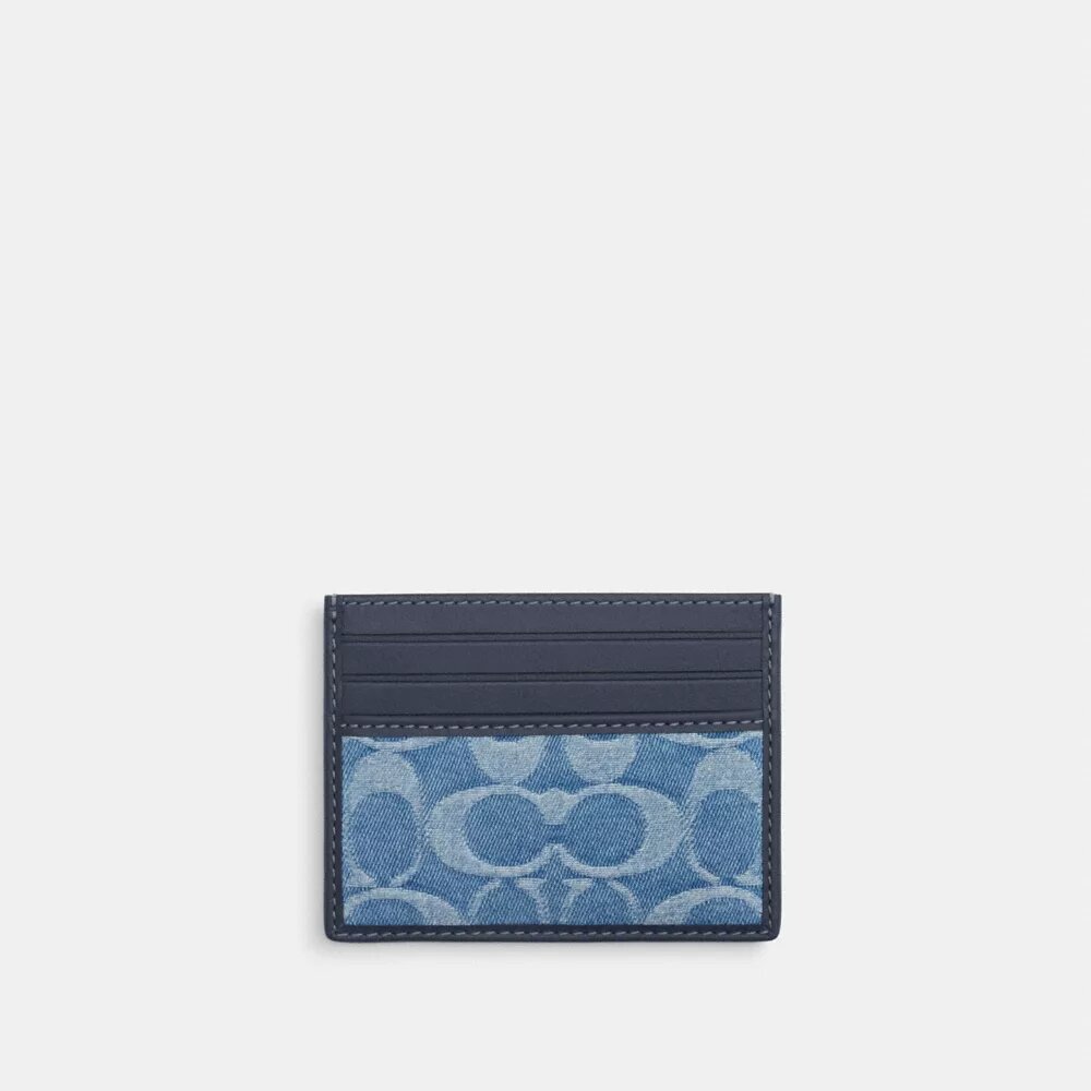 Smalt ID-kortfodral i Signature Denim