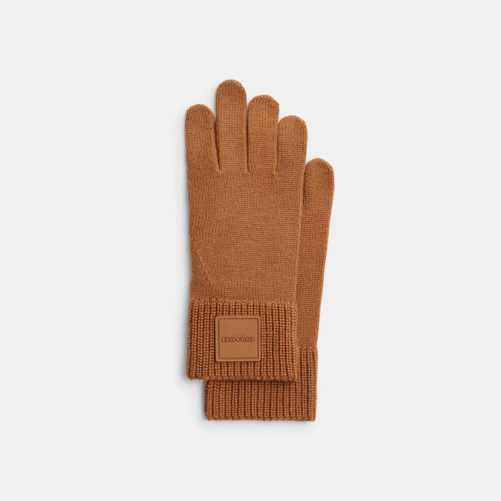 Strickade tekniska handskar med gummipatch