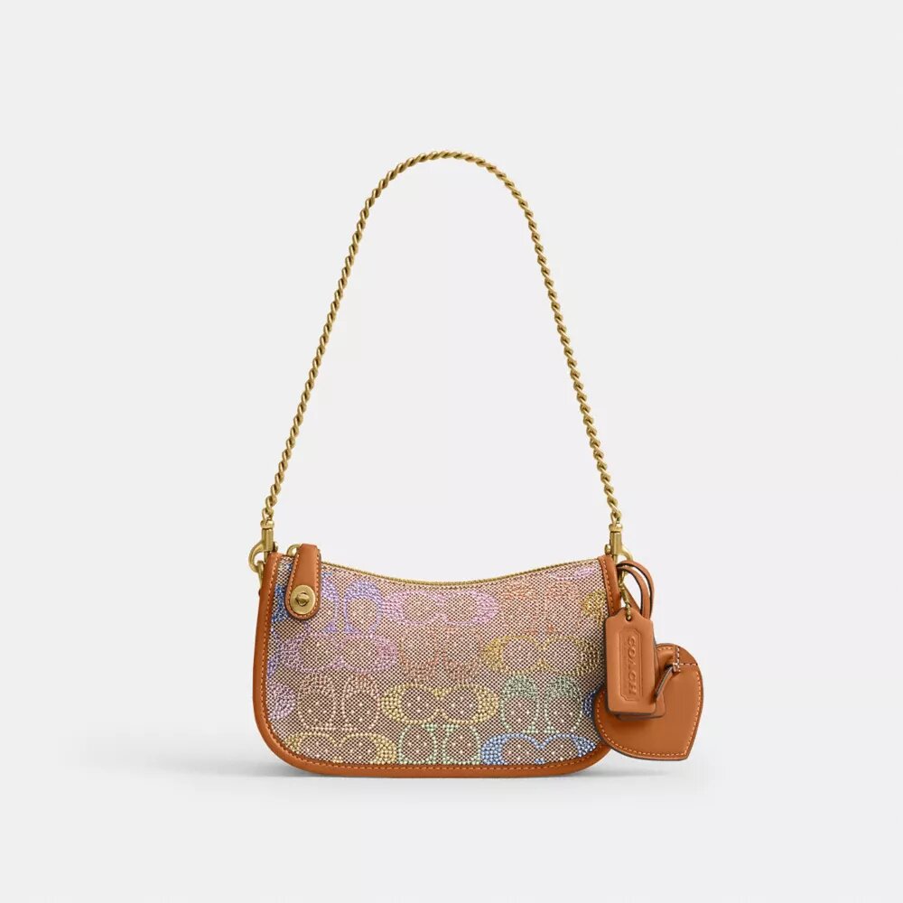 Swinger-väskor 20 med kedja i Crystal Signature-jacquard