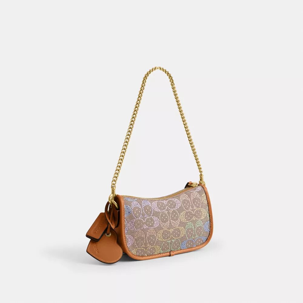 Swinger-väskor 20 med kedja i Crystal Signature-jacquard