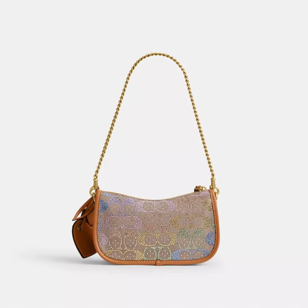 Swinger-väskor 20 med kedja i Crystal Signature-jacquard