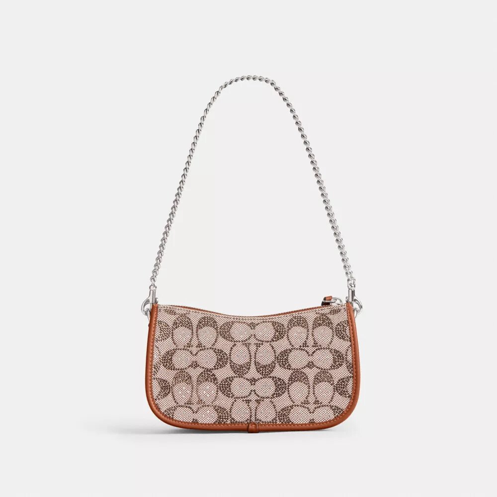 Swinger-väskor 20 med kedja i Crystal Signature-jacquard
