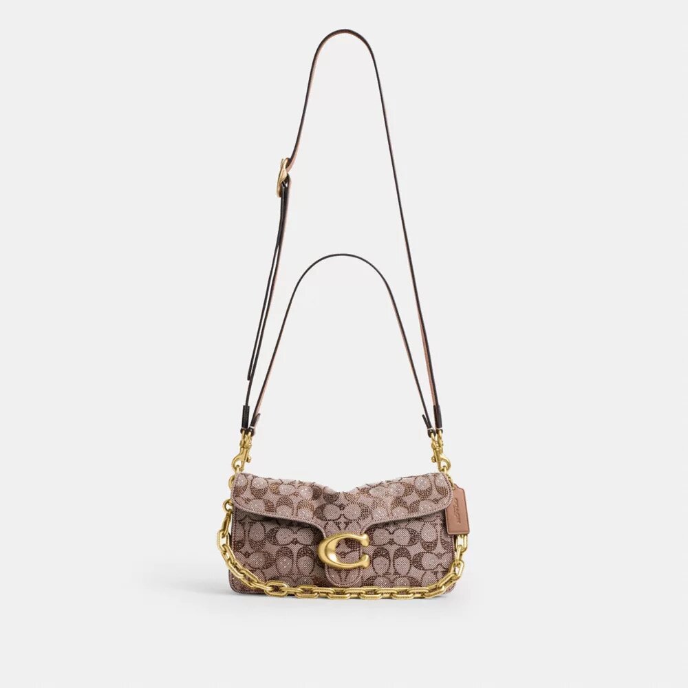 Tabby axelremsväskor 26 i Crystal Signature Jacquard