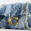 Tabby-axelremsväskor 26 med quiltning i återanvänt denim-lappverk