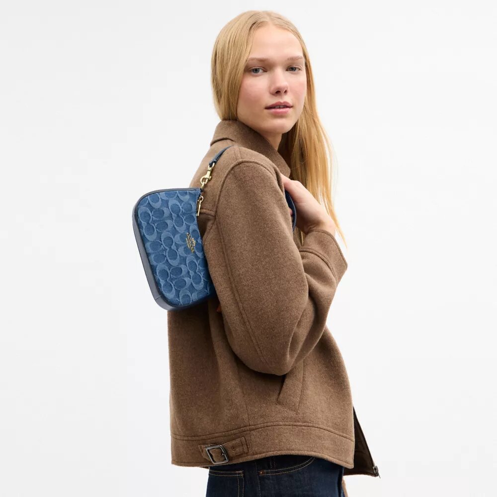 Teri Mini-axelremsväskor i signaturdenim