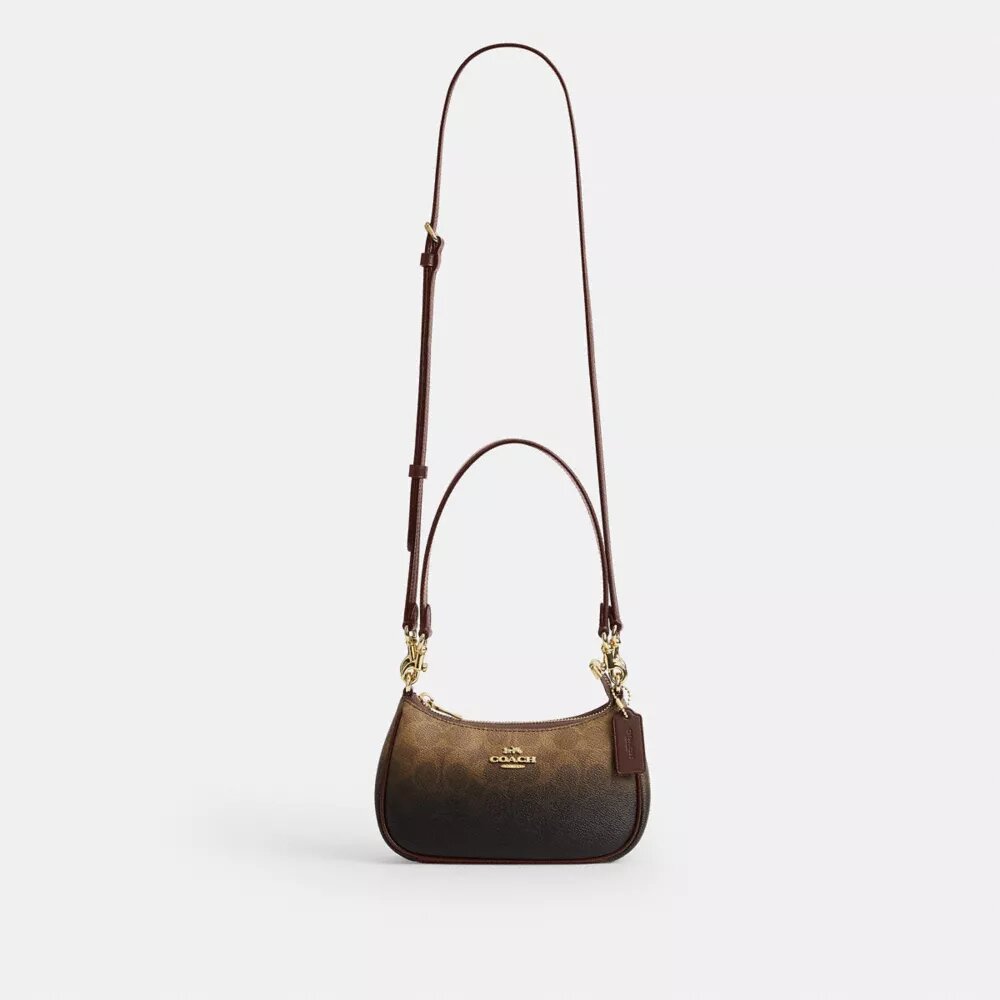 Teri Mini-crossbodyväska i Ombre Signature Canvas