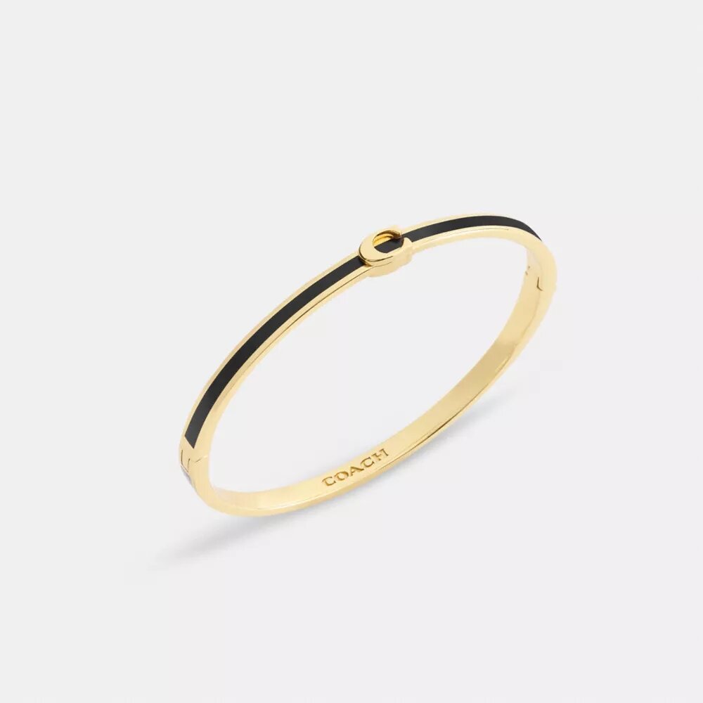 Tunt emaljerat armband med vår signatur och gångjärn