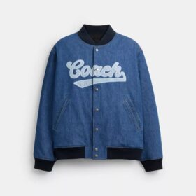 Varsityjackor i denim av ekologisk bomull