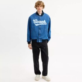 Varsityjackor i denim av ekologisk bomull