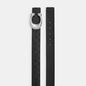 Vändbart skärp med skulpterat C-spänne, 38 mm